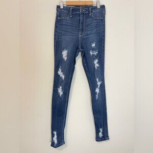 Hollister Co. Womens Jeans Sz 7R Blue Ultra High Rise Jean Legging